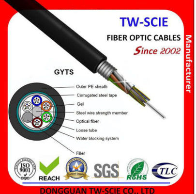 Kabel Serat Optik Lapis Baja Tahan Peluru Double Jacket Ethernet Ringan