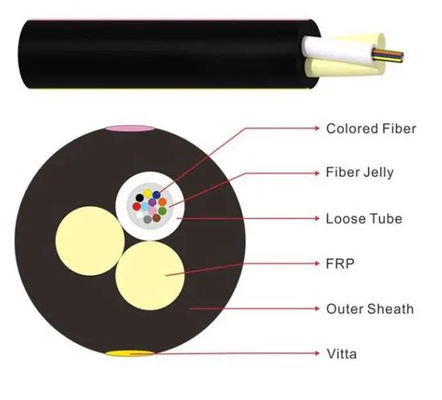 OEM G652D 6 Core Tipe Luar Ruangan Single Mode Self-Support Kabel Serat Optik ADSS