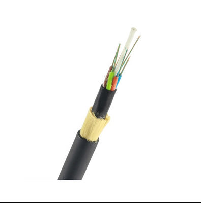 Black PE Sheath 100 Span 48 Cores G652D Kabel Serat Optik Dielektrik ADSS