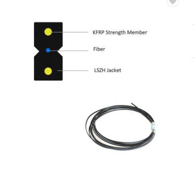 Kabel Serat Optik Dalam Ruangan 1 inti G657A1 Serat FRP LSZH Kabel Drop Selubung Kabel Drop FTTH