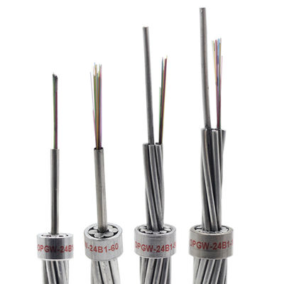 Stainless Steel Tube OPGW Kabel Serat Optik 82.0kN Max Tekanan Kerja untuk luar ruangan