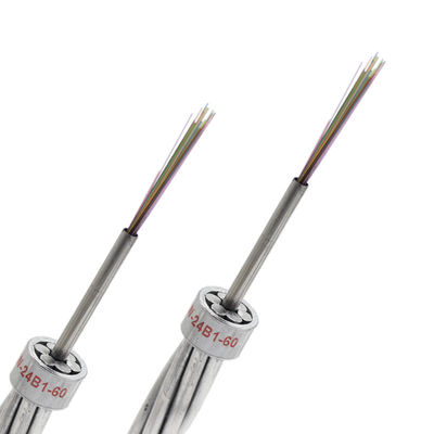 24 Core Aluminium Tube OPGW Fiber Optic Cable Cladding Non Circularity ≤1.0% untuk Penggantian kabel arde udara