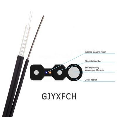 LSZH Sheath Bow Type FTTH Drop Cable Empat Inti Multimode