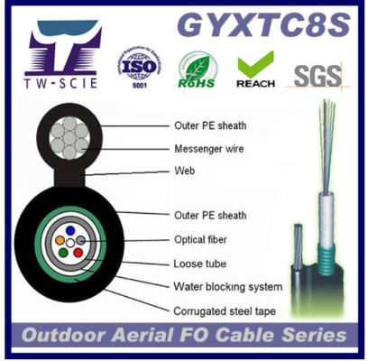 GYXTC8S Self Supporting 24 Core Outdoor Fiber Optic Cable