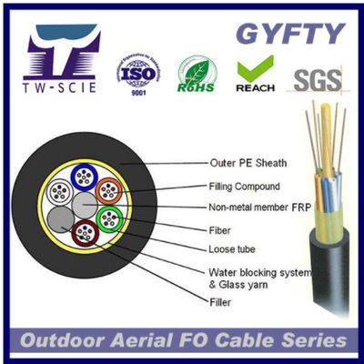 Kabel Jaringan Lapis Baja Lembut, Kabel Serat Optik Multi Strand Dengan FRP Central Strengthen