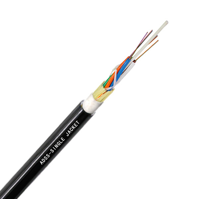 12 core single jacketHarga Pabrik Luar Ruangan Mandiri Aerial Fibra Optica ADSS Span 100m ADSS Fiber Optic Cable
