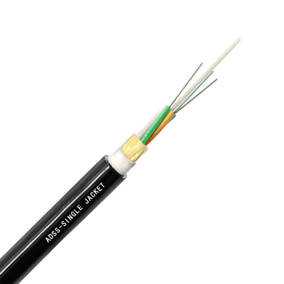 12 core single jacketHarga Pabrik Luar Ruangan Mandiri Aerial Fibra Optica ADSS Span 100m ADSS Fiber Optic Cable