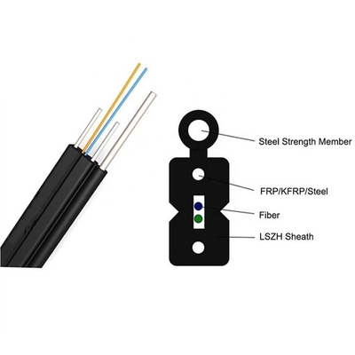 Kabel Drop FTTH Pendukung Mandiri 1300 - 1324nm Panjang Gelombang Dispersi Nol GJYXCH / GJYXFCH