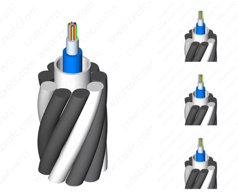 24/48 Core OPGW Kabel Serat Optik Mode Tunggal G652d Power Opgw Aeirlal Wire