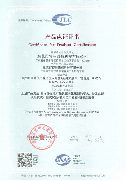 CINA DONGGUAN TW-SCIE CO., LTD. Sertifikasi